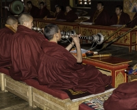 Preghiere al Karma Thegsum Dhechenling Monastery in Khaling Foto N. 6376