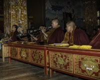 Preghiere al Karma Thegsum Dhechenling Monastery in Khaling Foto N. 6380