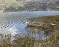 Panorama del lago Wanchi vicino Ambo Etiopia