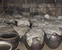 Fermentazione del riso essiccato per la fabbricazione di alcool lungo le rive del Lago Inle Foto n. AOK8406