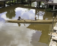 Bambini etnia Asmat in canoa,  Irian Jaia Indonesia Foto n. AOK0279