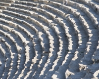 Giochi di luce con le gradinate del Teatro dellíantica citta romana di Hierapolis vicino Pamukkale Turchia Foto n. MG_13_0124