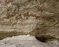 Cavalli volanti pitture rupestri nel Sito di Terkei Foto n. POA0722
