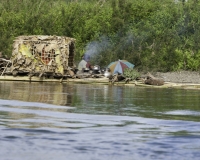 Imbarcazione lungo il Fiume Lemro nel territorio Chin vicino Sittwe Foto n. AOK9174