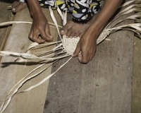Preparazione ventaglio con la foglia di palma intorno a Sittwe Foto n. AOK9276